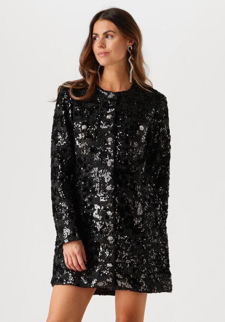 Zwarte SECOND FEMALE Mini jurk FLAKES DRESS - large