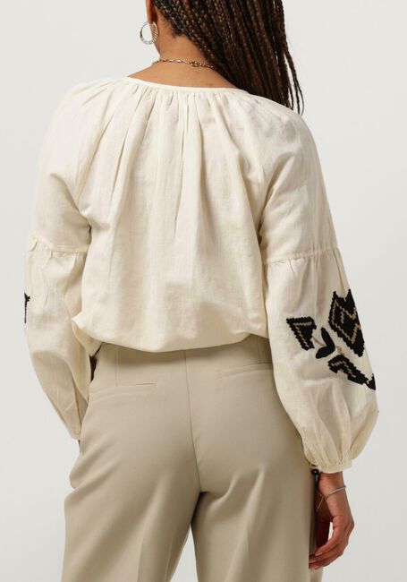 Gebroken wit SUMMUM Blouses TOP LINNEN HEAVY EMBROIDERY - large