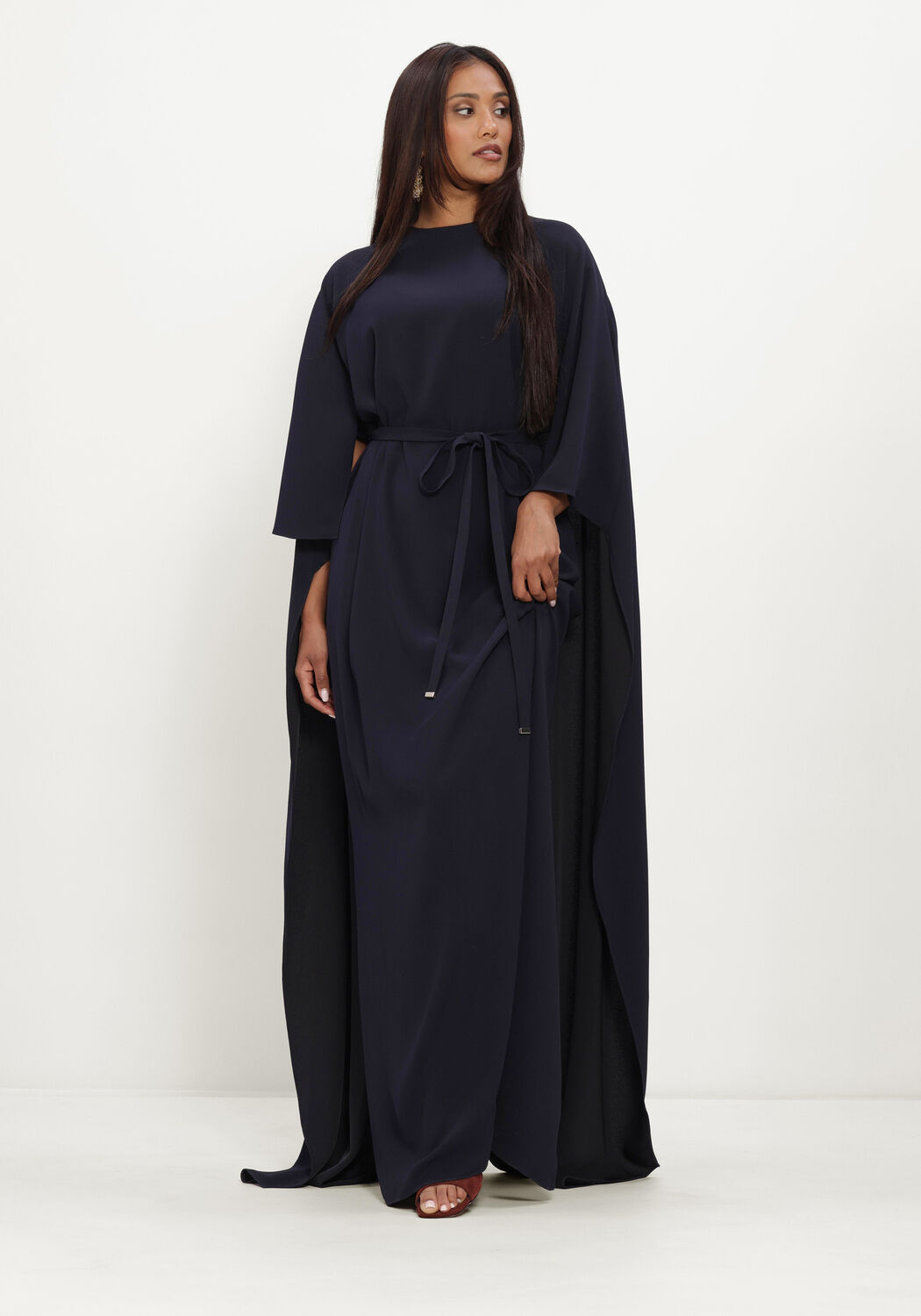 Donkerblauwe NATAN Maxi jurk ROBE AVEC CEINTURE - large