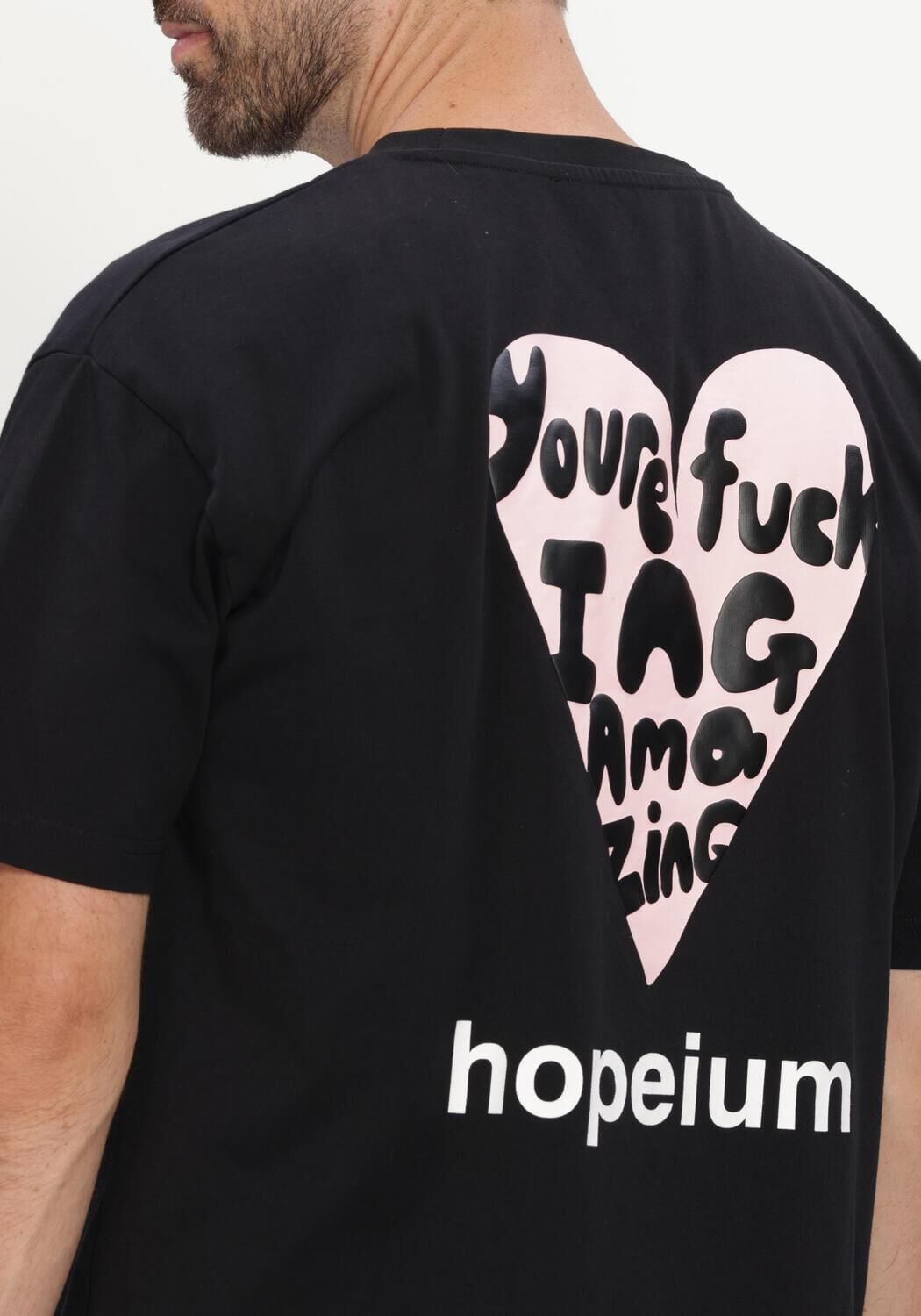 Zwarte HOPEIUM T-shirt FUCKING AMZING TEE S/S BLACK - large