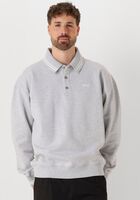 Lichtgrijze OLAF HUSSEIN Trui ZIP THROUGH KNITTED MOCK NECK