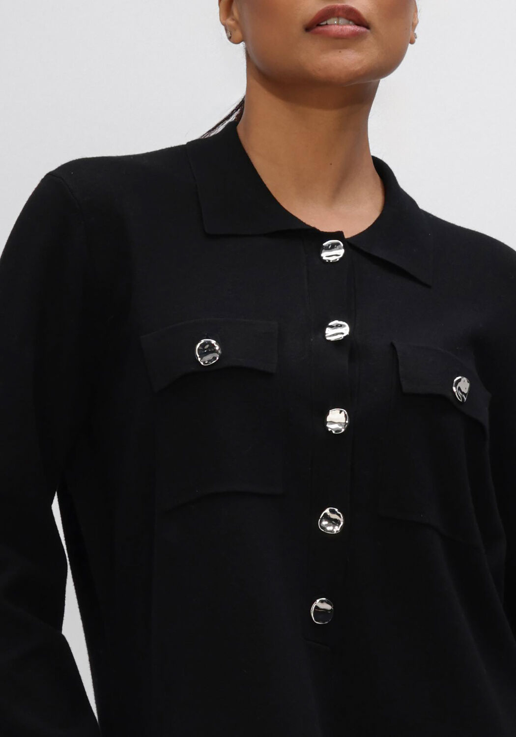 Zwarte RIANI Mini jurk STRICK KLEID - large