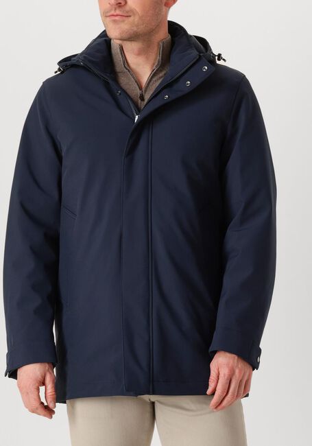 Donkerblauwe WOOLRICH Parka's SOFT SHELL BARROW MAC COAT - large