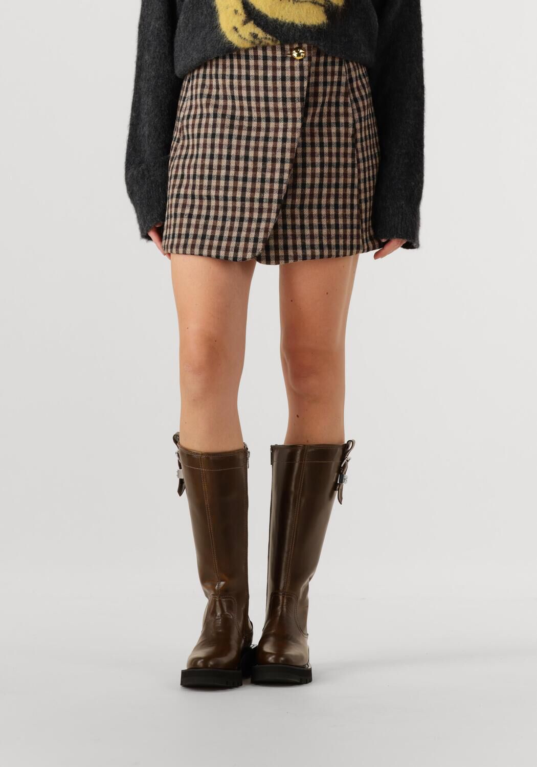 Bruine GANNI Minirok W0655 - large