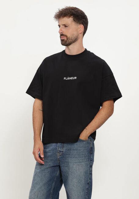 Zwarte FLANEUR T-shirt BOX LOGO T-SHIRT - large
