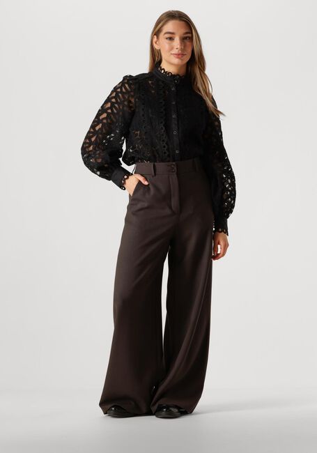Zwarte SUMMUM Blouses BLOUSE LACE ORGANZA - large