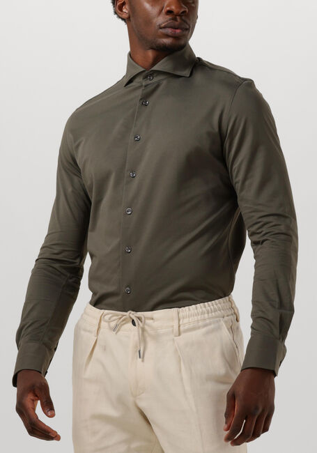 Groene PROFUOMO Klassiek overhemd SHIRT X-CUTAWAY SC SF JAPANESE KNITTED - large