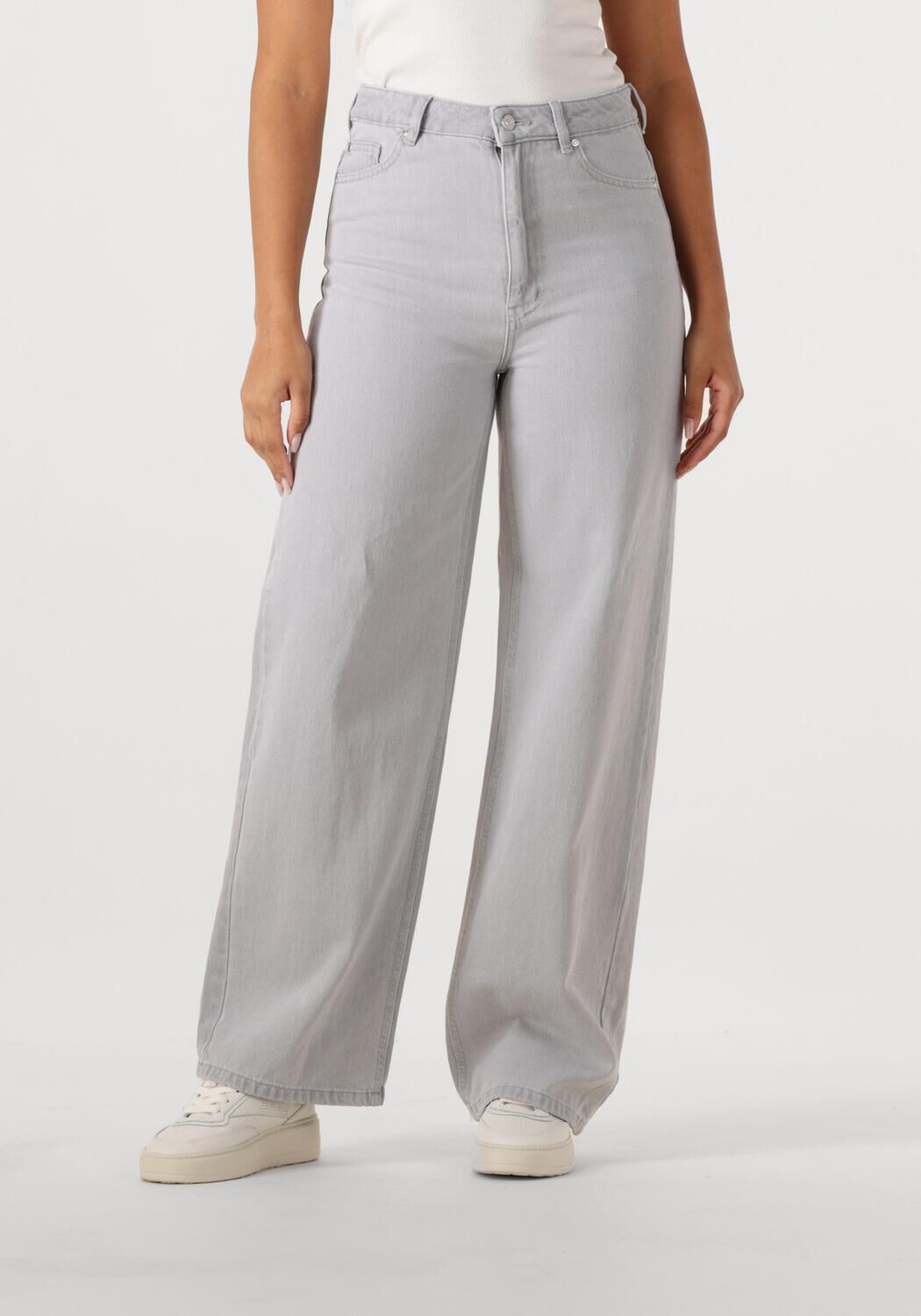 Second Female Wide Jeans Dames Denira Denim Jeans, Maat: L, Kleur: Grijs afbeelding 1