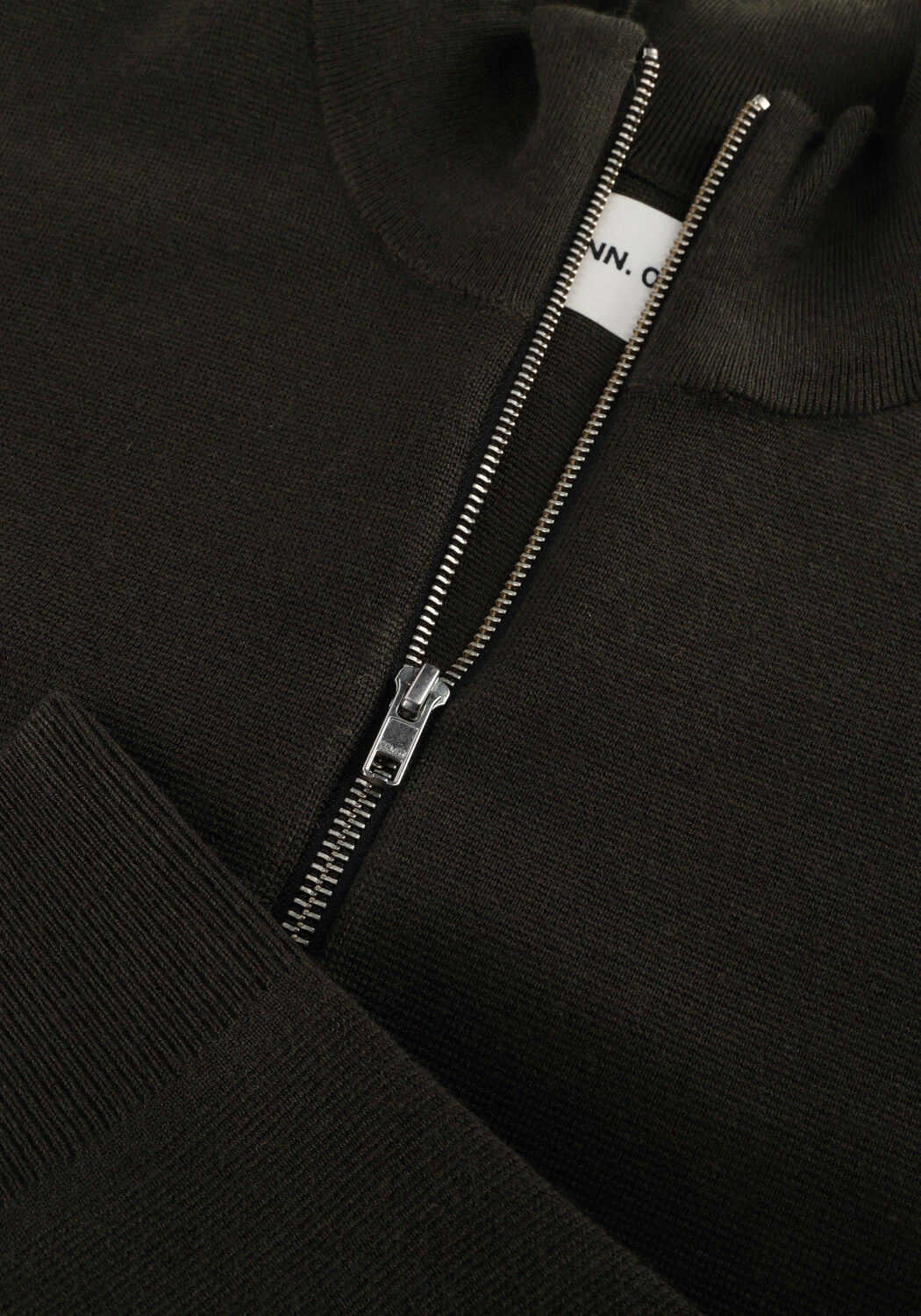 Donkergroene NN.07 Trui HARALD HALF ZIP 6530 - large