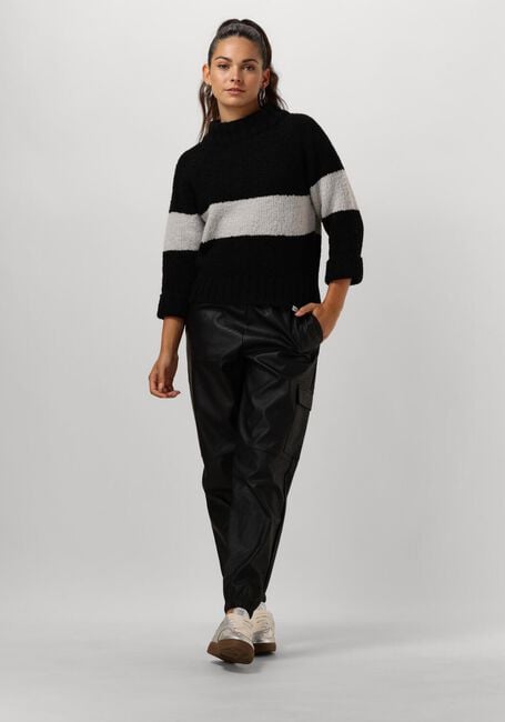 Zwarte PENN & INK Trui 225 JUMPER STRIPE - large
