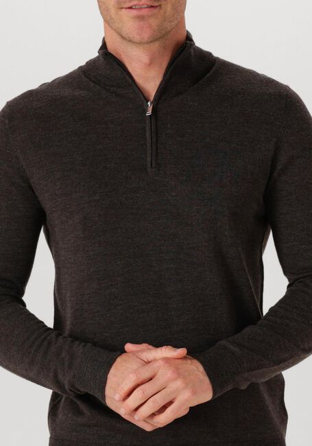 Zwarte PROFUOMO Trui PULLOVER HALF ZIP MERINO - large