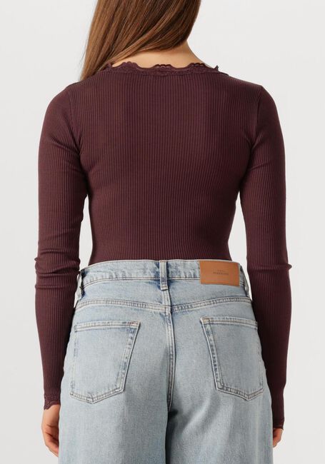 Bordeaux ROSEMUNDE Top BABETTE SILK T-SHIRT LACE - large