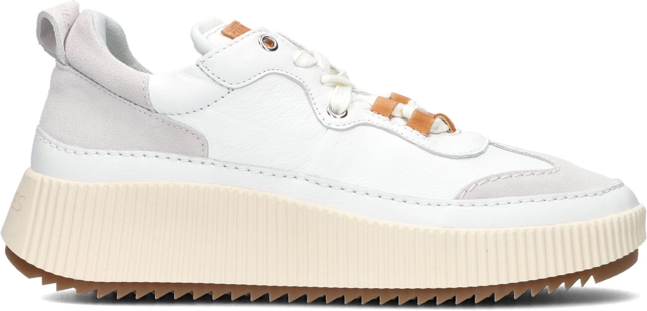 Shabbies Lage Sneakers Dames 101020382 Shs1455, Maat: 41, Materiaal: Leer, Kleur: Wit