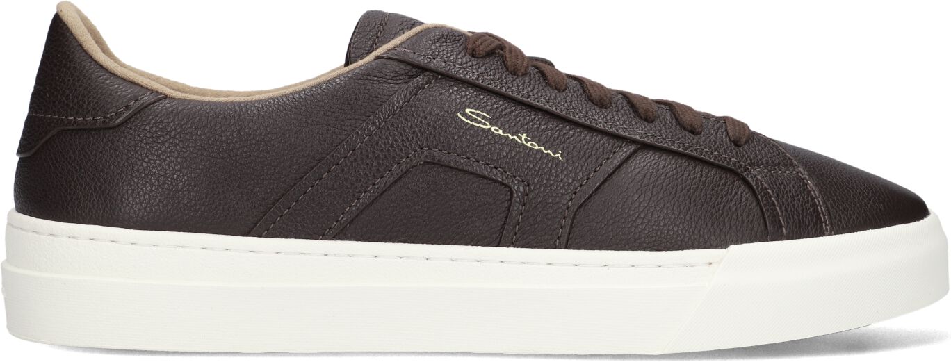 Santoni Lage Sneakers Heren Grain Led Sneaker, Maat: 39, Materiaal: Leer, Kleur: Bruin