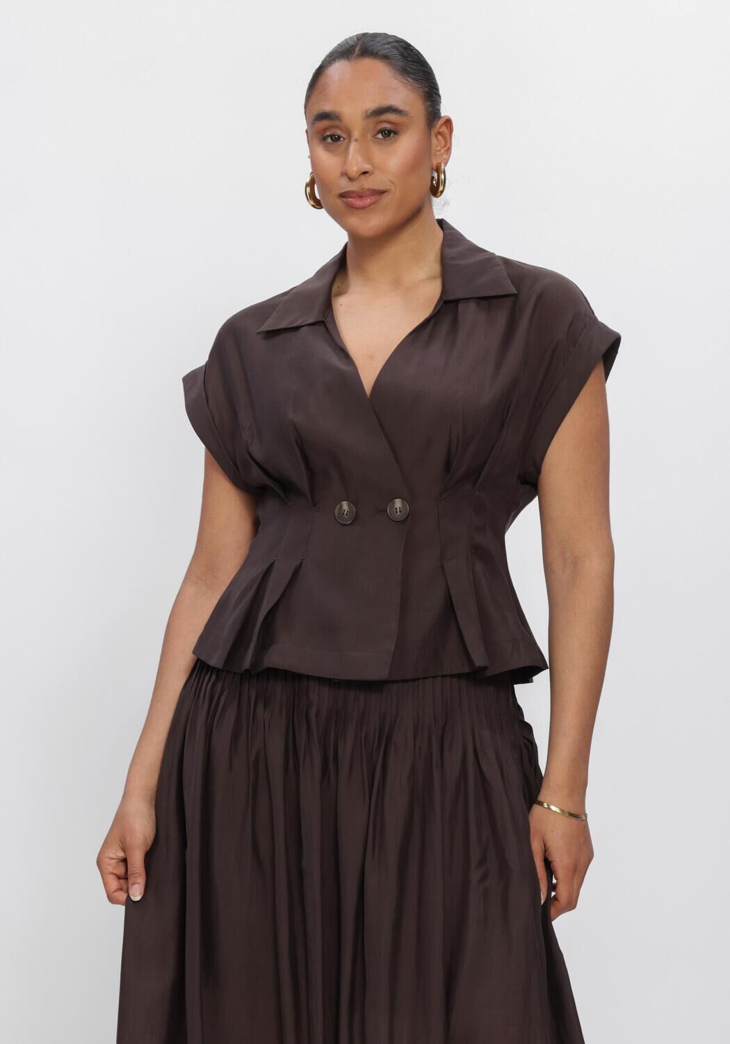 Copenhagen Muse Top Dames Cmmolly-shirt 207896, Maat: M, Kleur: Bruin afbeelding 1