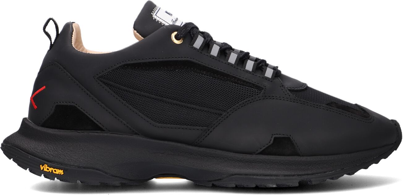 Mercer Amsterdam Lage Sneakers Heren The Road Runner, Maat: 44, Materiaal: Gomma leer, Kleur: Zwart