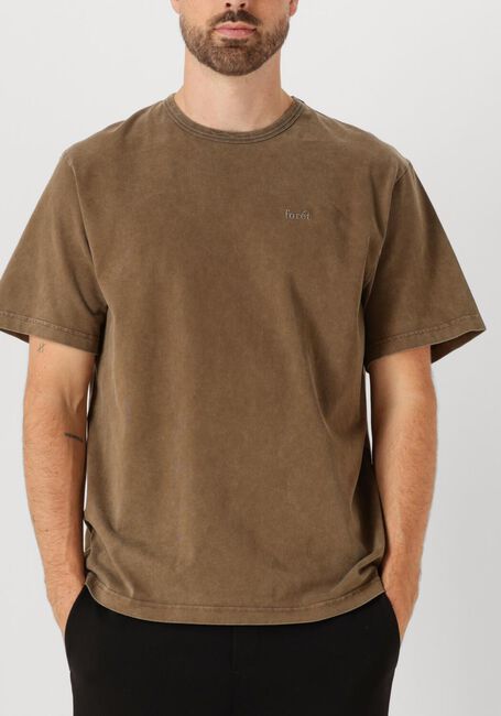 Bruine FORÉT T-shirt OAK FADED WASH T-SHIRT - large