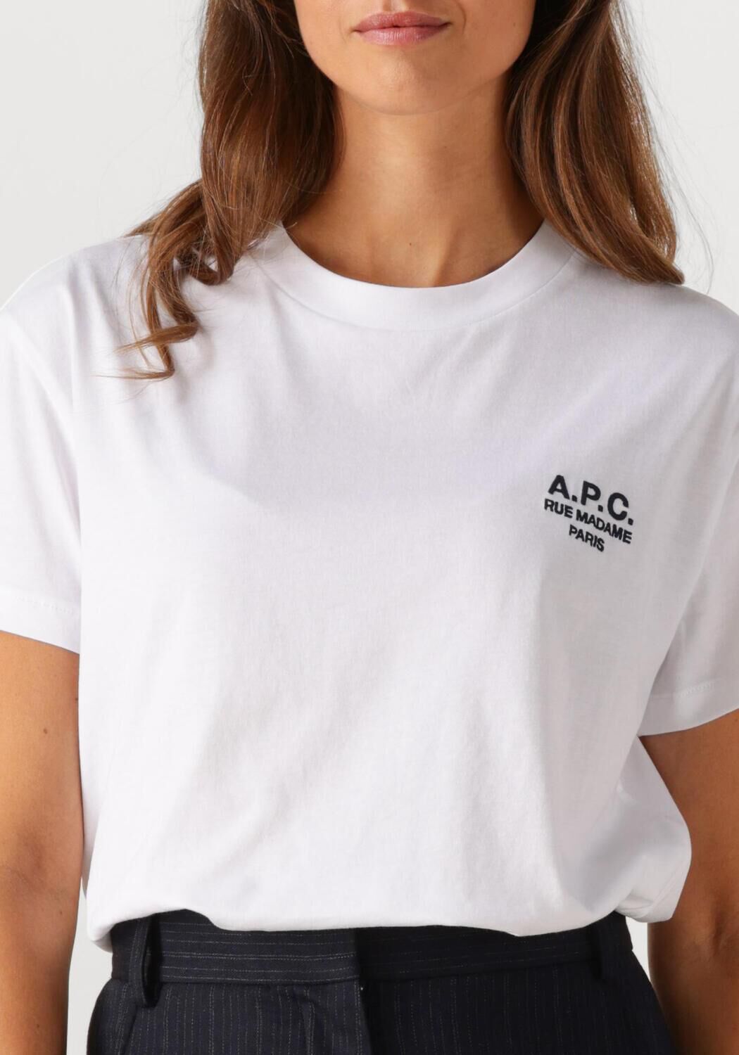 Witte APC T-shirt T-SHIRT BOXY RUE MADAME GOTS - large