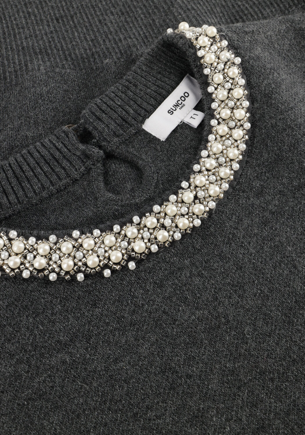 Donkergrijze SUNCOO Trui PEARL - large