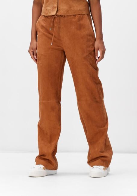 Cognac IBANA Wijde broek PANNA SUEDE - large