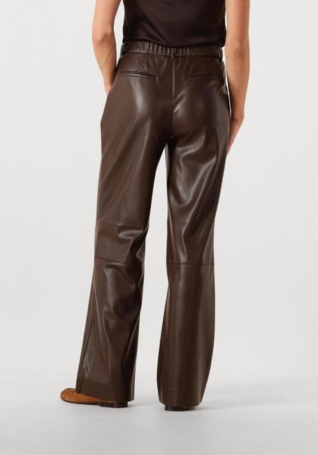 Bruine DANTE6 Wijde broek JULES FAUX LEATHER PANTS - large