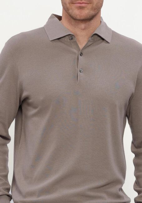 Taupe STEFANO LAURAN Trui POLO BUTTON COTTON - large
