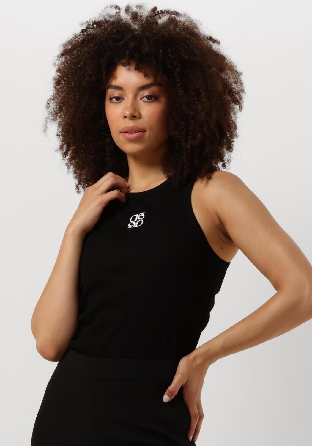 Dante6 Top Dames Monogram Logo Tank Top, Maat: L, Kleur: Zwart