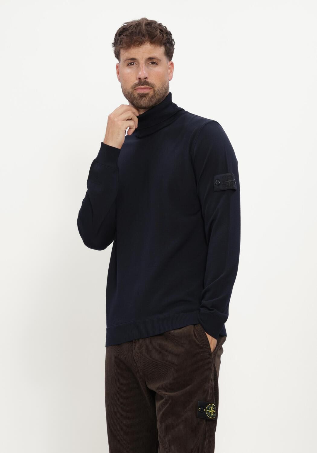 Donkerblauwe STONE ISLAND Coltrui T-NECK S00FC - large