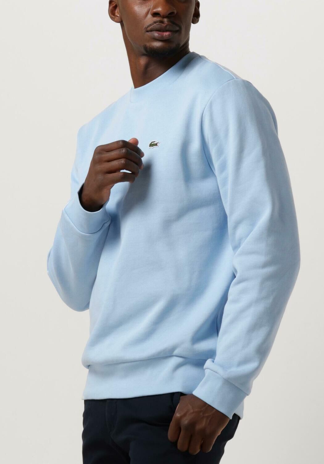 lichtblauwe lacoste trui 1hs1 men sweatshirt