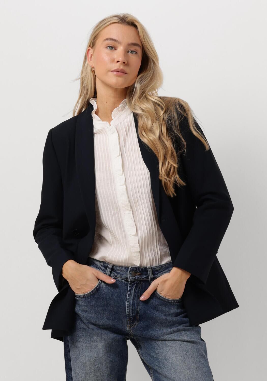 Co'Couture Blazer Dames Vola Oversized Blazer, Maat: S, Kleur: Donkerblauw
