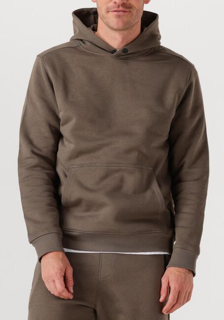 Taupe GENTI Trui BASIC LOGO HOODIE - large