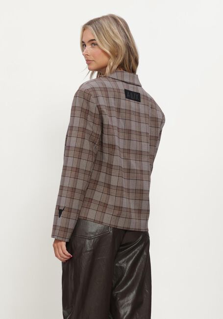 Bruine ALIX THE LABEL Blazers LADIES WOVEN CROPPED CHECK BLAZER - large