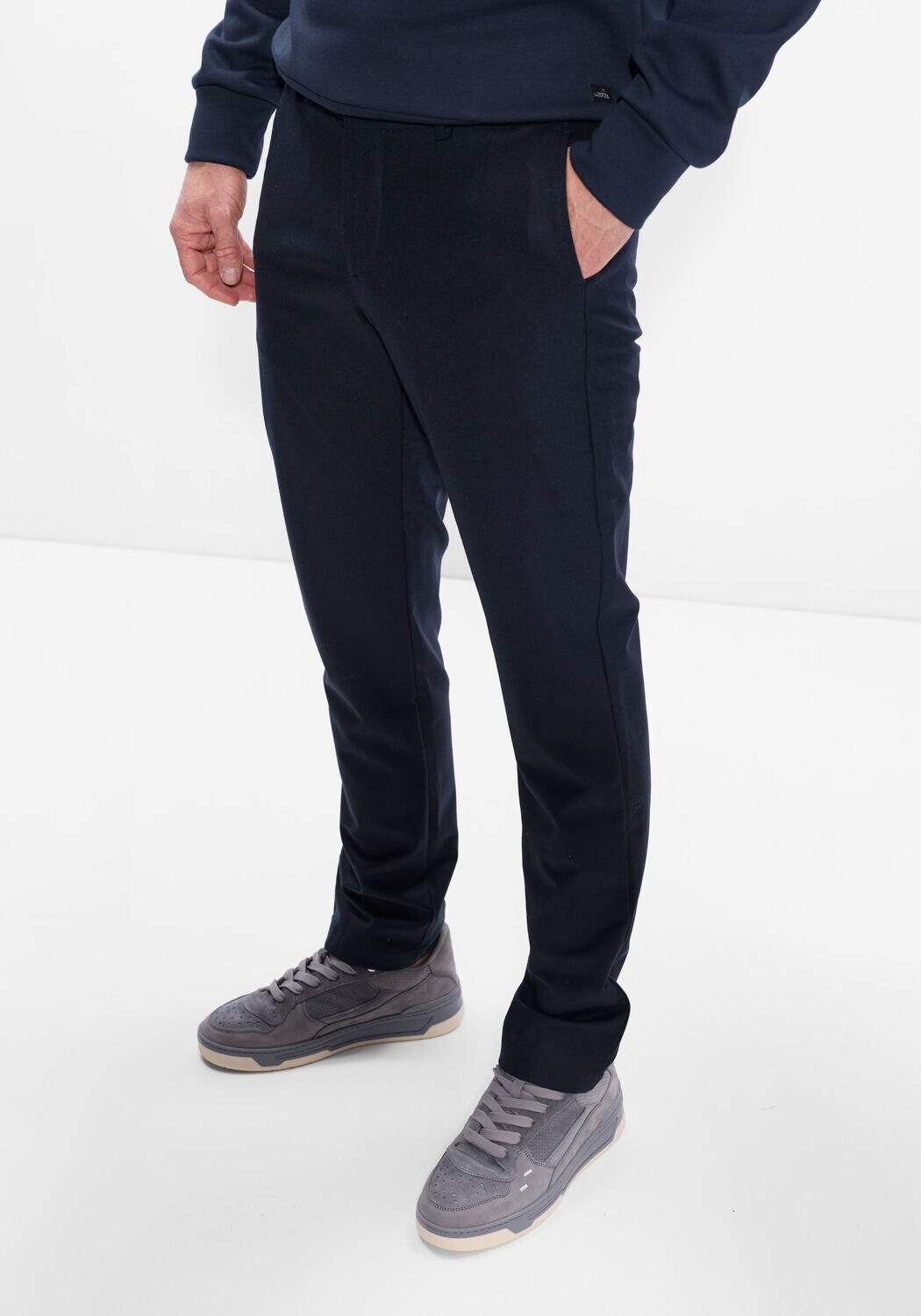 Donkerblauwe WAHTS Pantalon BRETT STRETCH WOOL - large