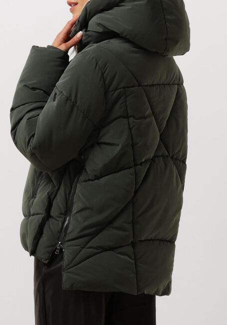 Groene BLONDE08 Gewatteerde jas KORTE DOORGESTIKTE JAS - large