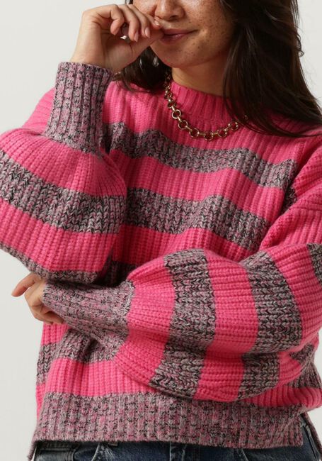 Roze CO'COUTURE Trui ROW MELANGE STRIPE KNIT - large