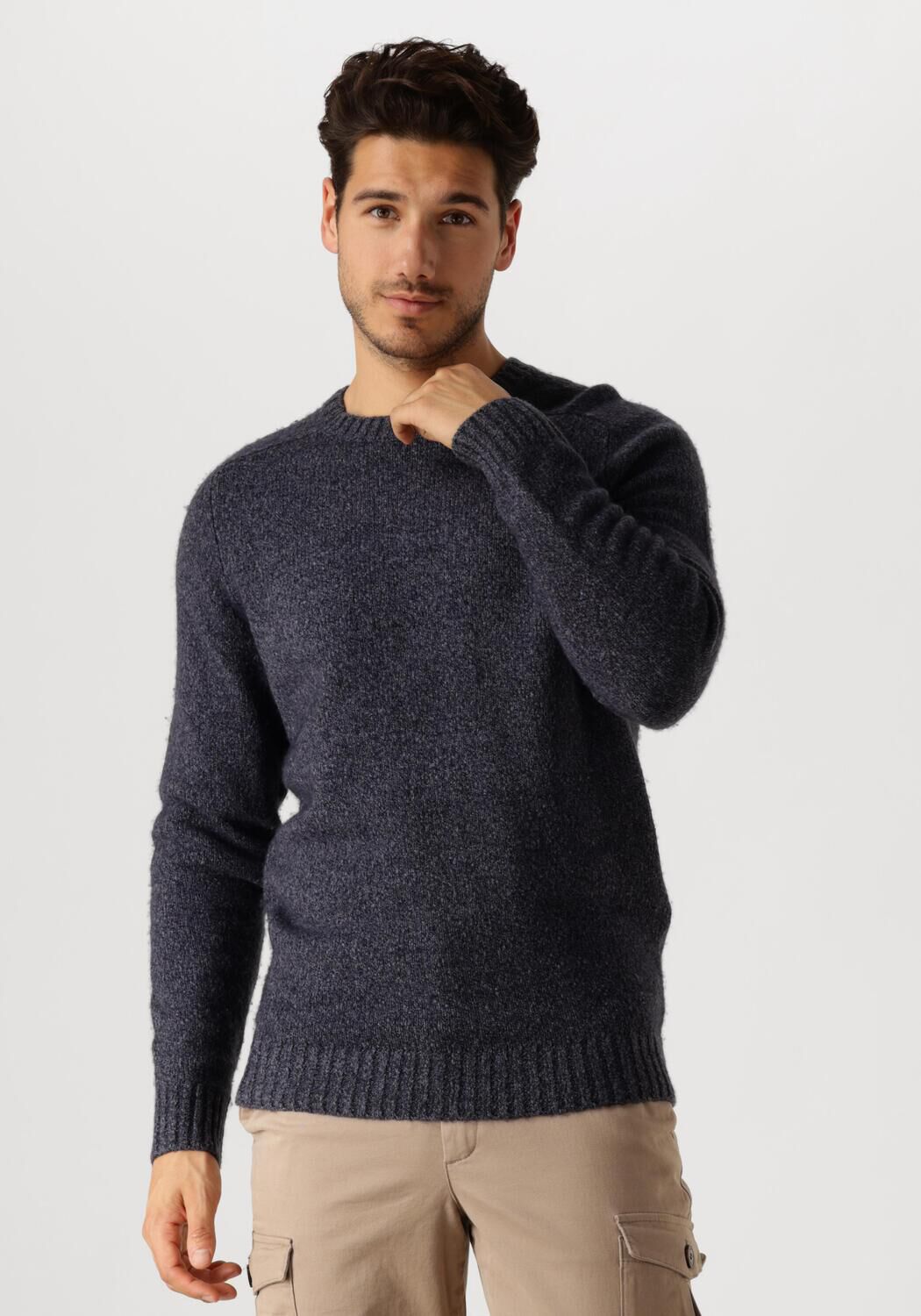 Profuomo Trui Heren Pullover Crew Neck, Maat: XL, Kleur: Blauw afbeelding 1