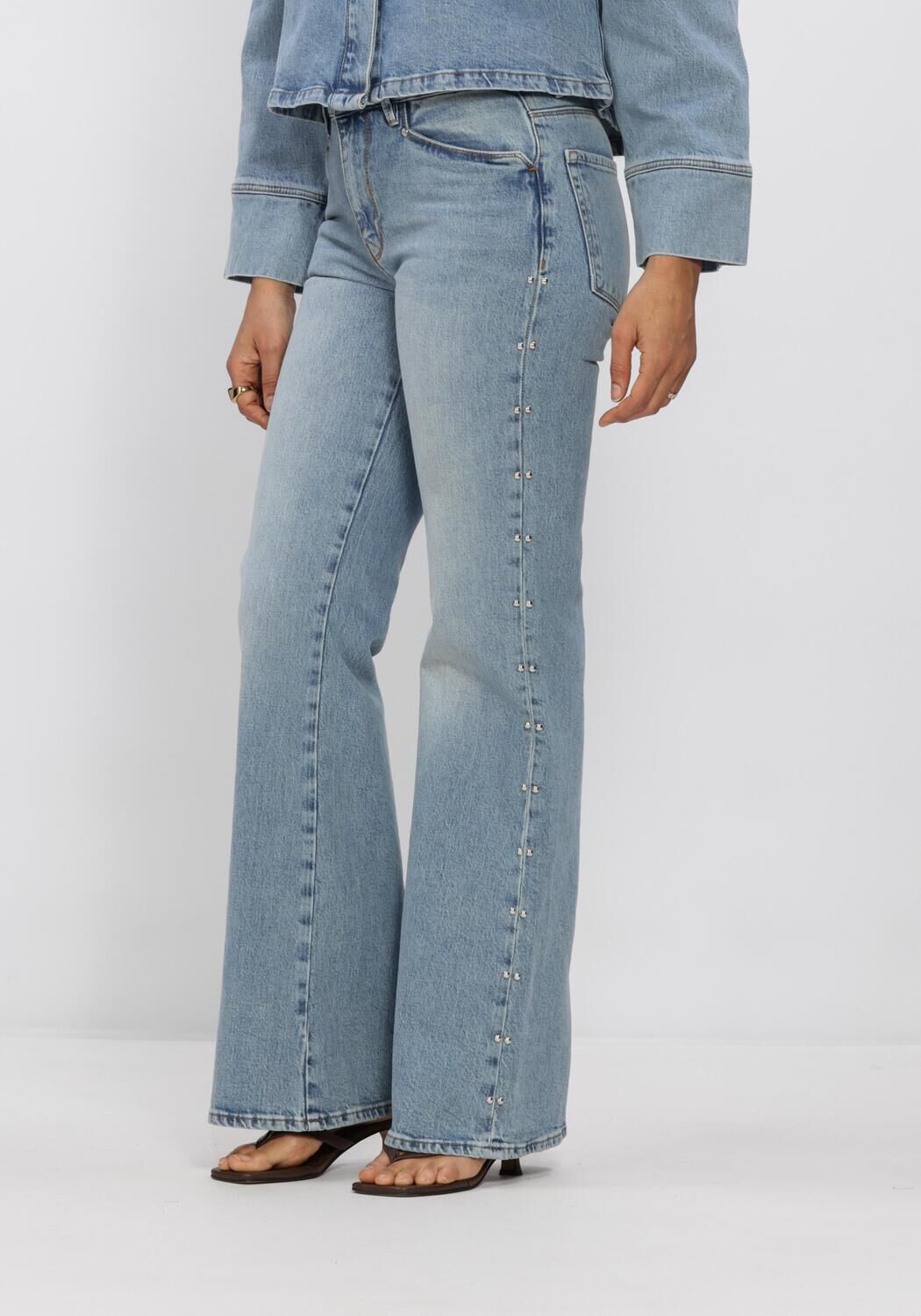 Dante6 Flared Jeans Dames Glam Studded Bootcut Jeans, Maat: 26, Kleur: Lichtblauw afbeelding 1