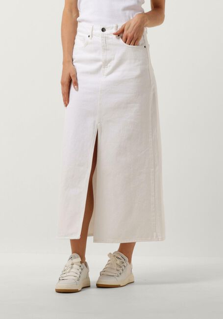 Witte CO'COUTURE Midirok VIKA SLIT DENIM SKIRT - large