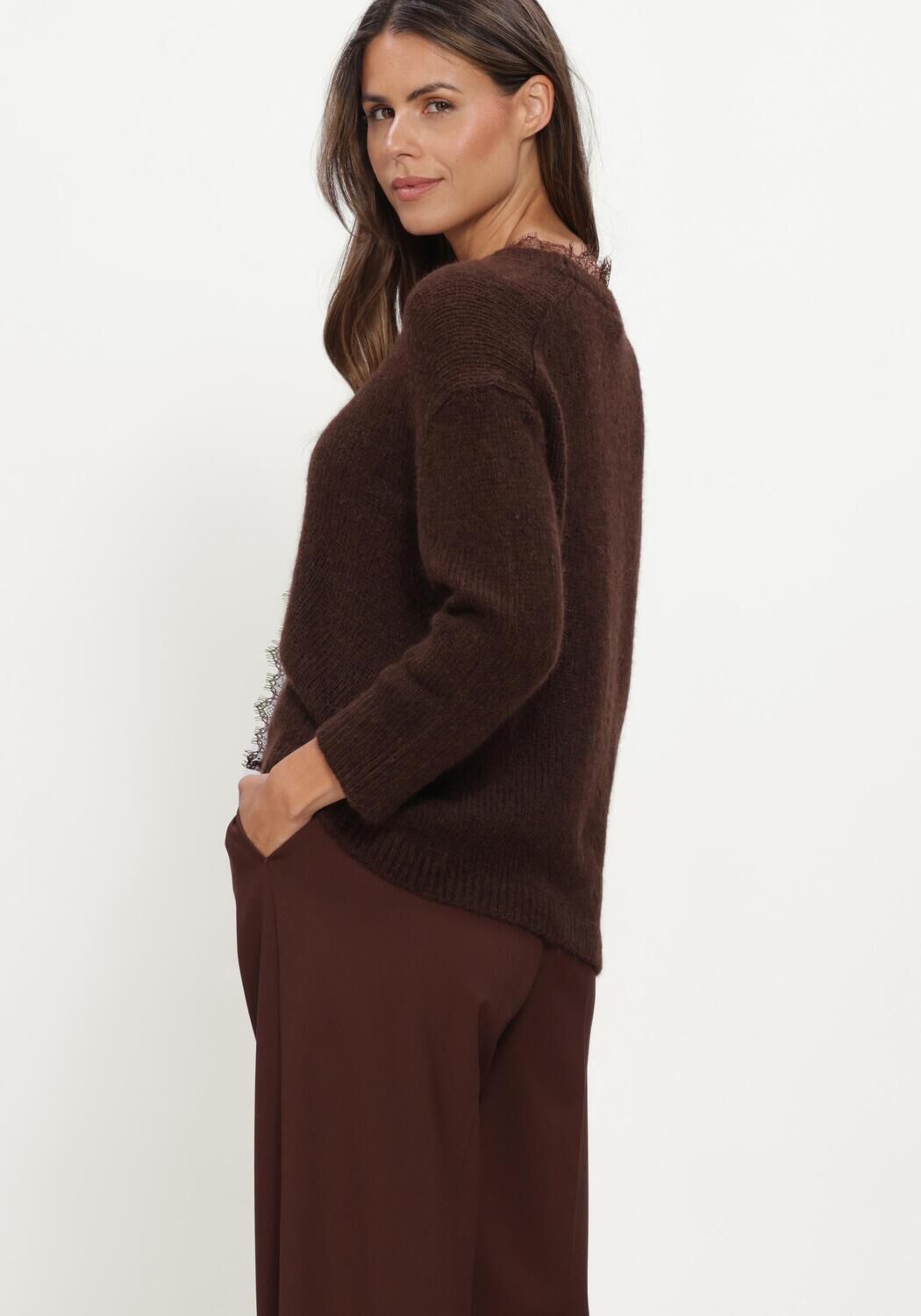 Bruine LUISA CERANO Trui CARDIGAN AUS ALPAKA-MIX - large