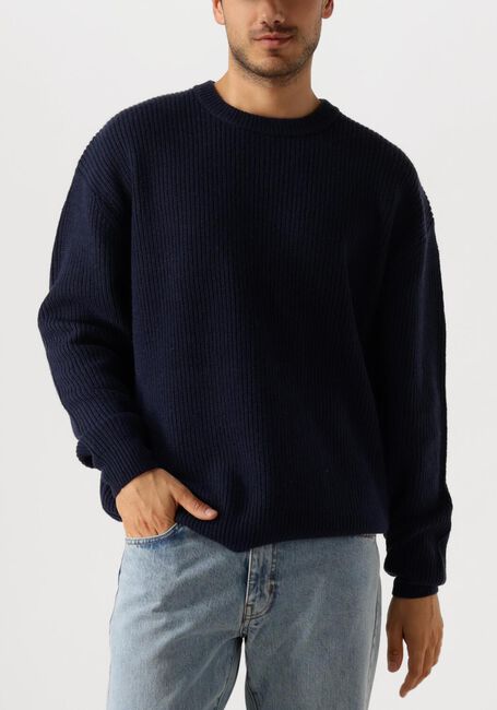 Donkerblauwe WOODBIRD Trui WBKURT BASE KNIT - large