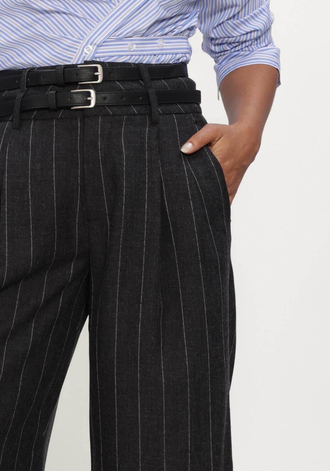 Antraciet HAUTE L'AMITI&Eacute; Wijde broek IVANNA BELT TALL PANT - large
