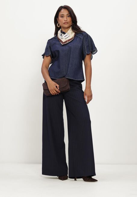 Donkerblauwe CAROLINE BISS Wijde broek 4569 - large