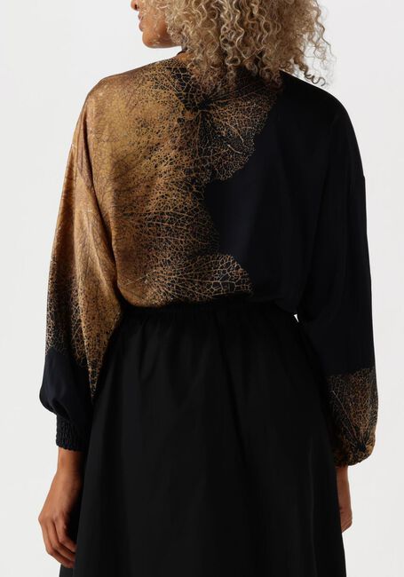Bruine SUMMUM Blouses BOW TIE TOP BORDER PRINT - large