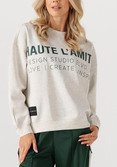 Lichtgrijze HAUTE L'AMITIÉ Trui STUDIO LOGO SWEAT - large