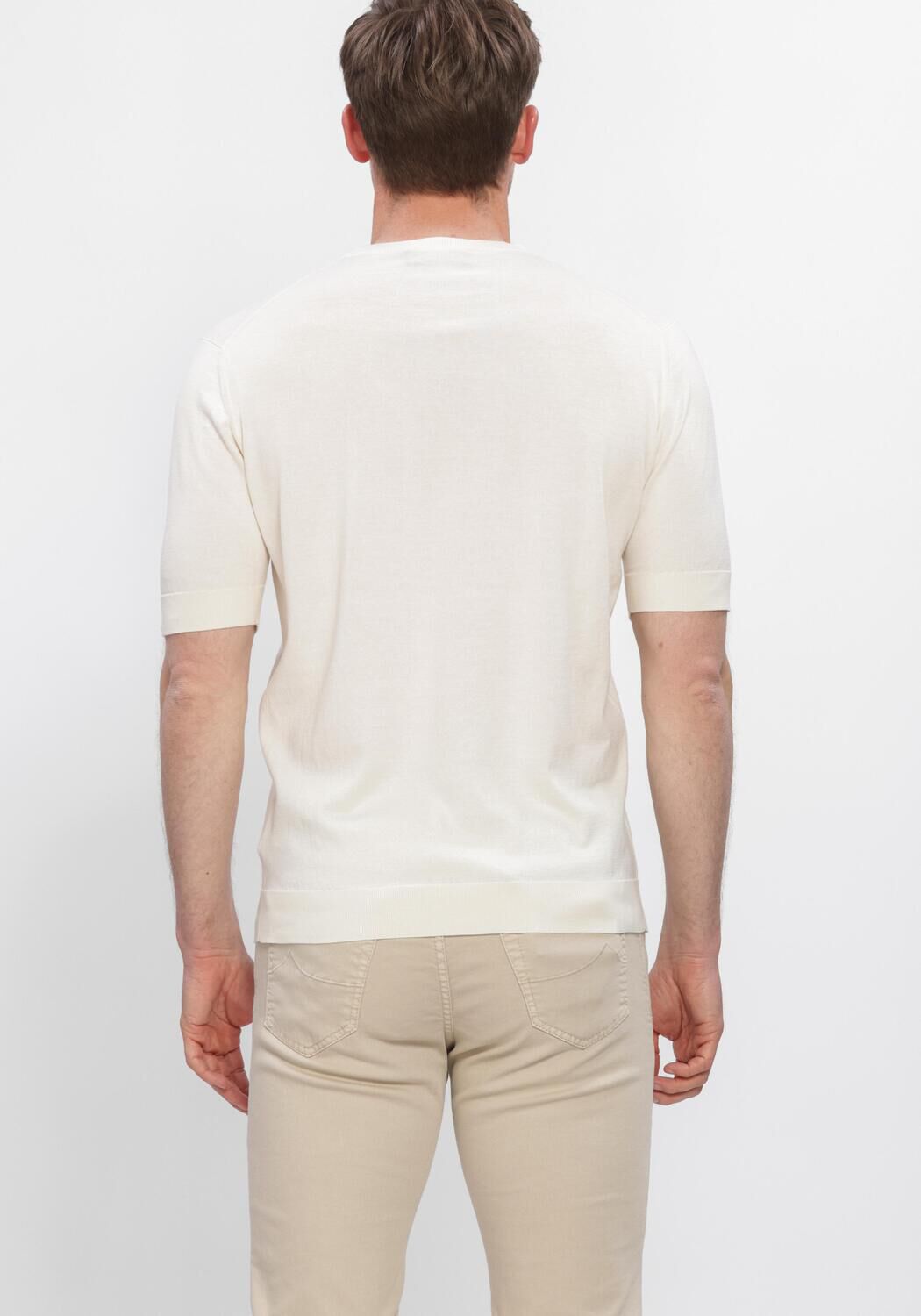 Ecru FILIPPO DE LAURENTIIS T-shirt G. COLLO MC - large