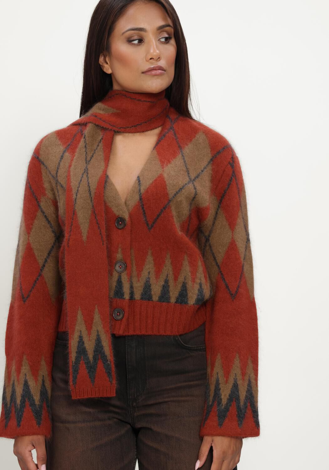 Bordeaux DOROTHEE SCHUMACHER Vest ARGYLE STATEMENTS - large