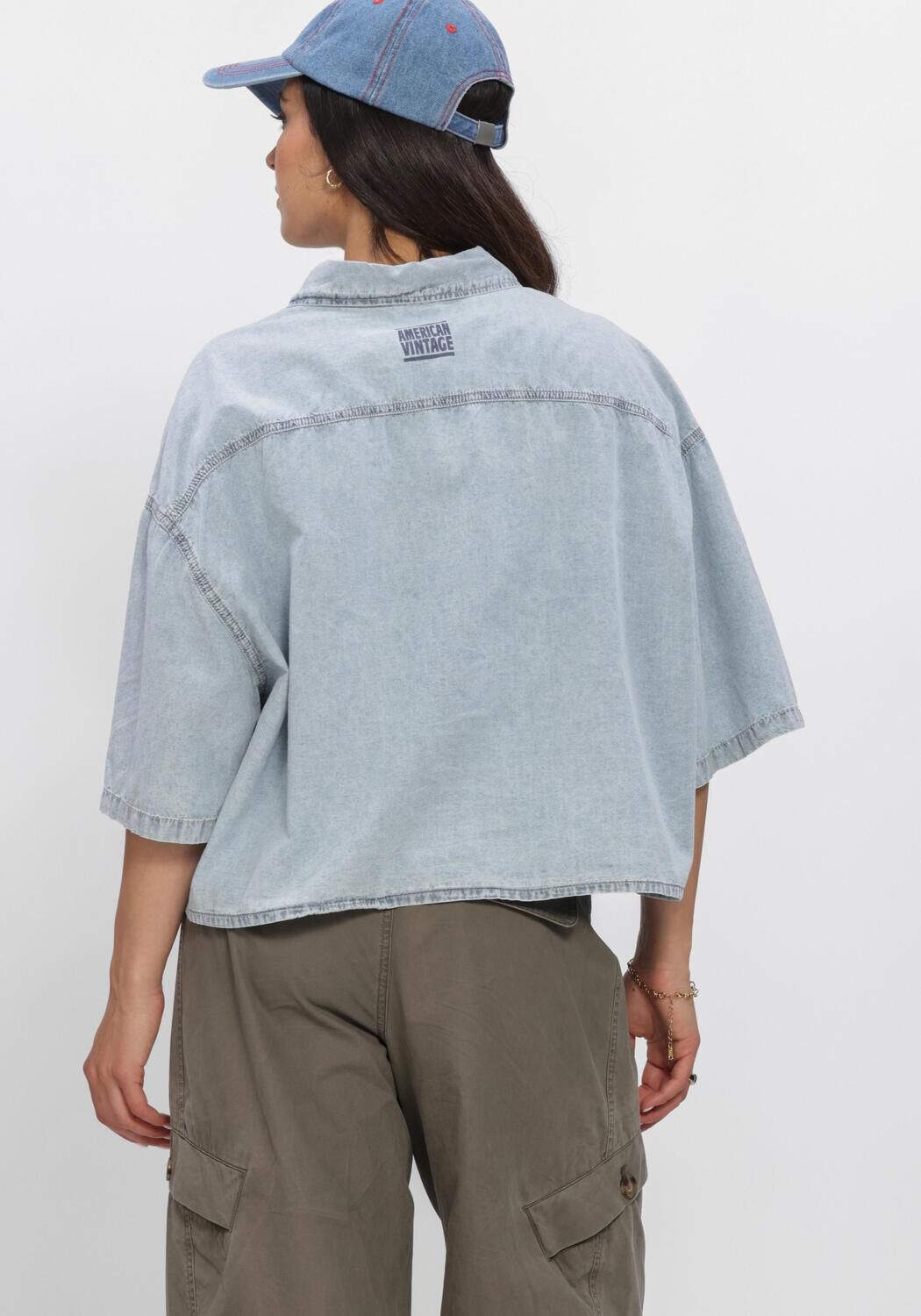 Lichtblauwe AMERICAN VINTAGE Top PAYBOU - large