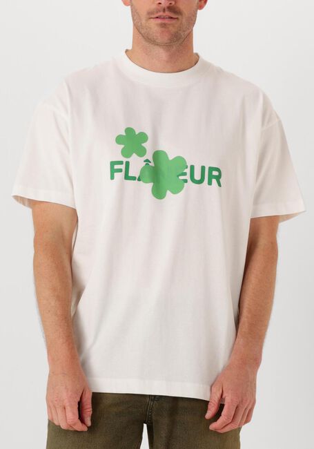 Witte FLANEUR Polo / T-shirt ORGANIC FLOWER TSHIRT - large