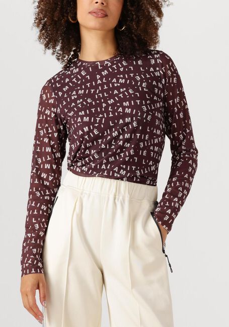 Bordeaux HAUTE L'AMITIÉ Top L'AMITIE MESH LS O-NECK - large