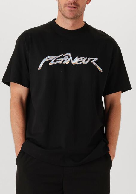 Zwarte FLANEUR Polo / T-shirt CHROME T SHIRT - large